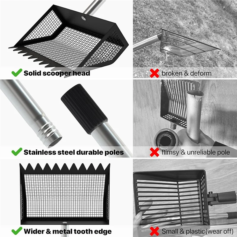 

ABUI-Chicken Poop Scooper 10" Large Chicken Poop Scooper Head For Chicken Coop, Chicken Coop Accessories Tool