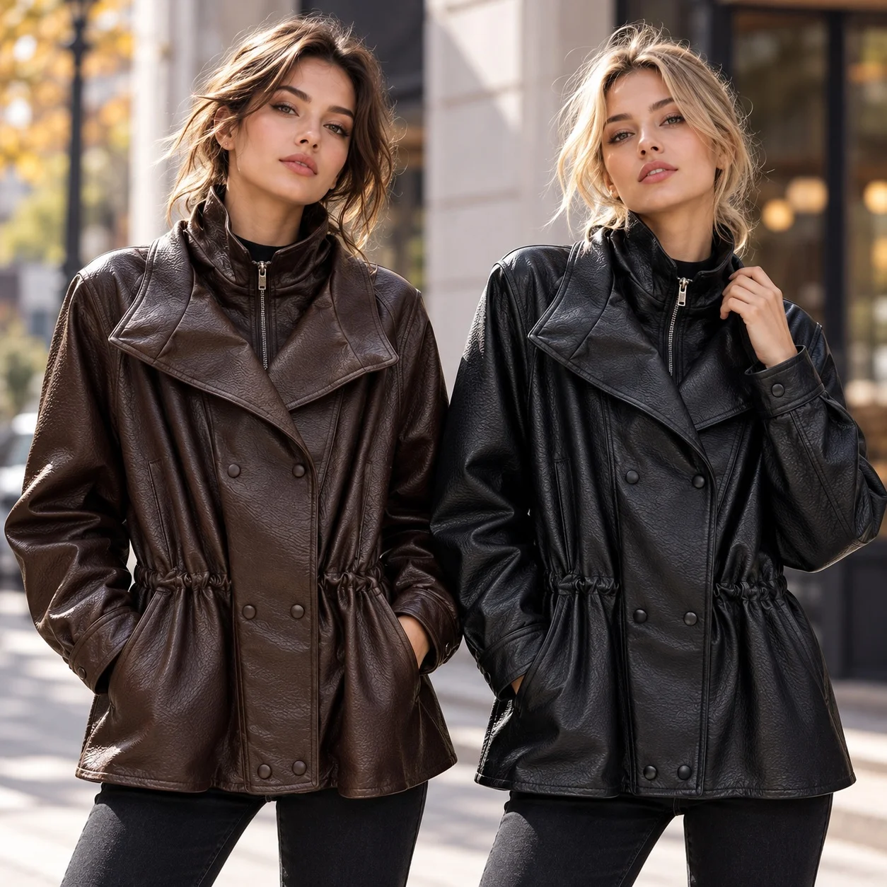 Loose Fit Coat 3D Pattern Commuter Style with Elegant Commuter Mid Length Notched Lapel No Hood Spring Long Sleeve Women Jacket