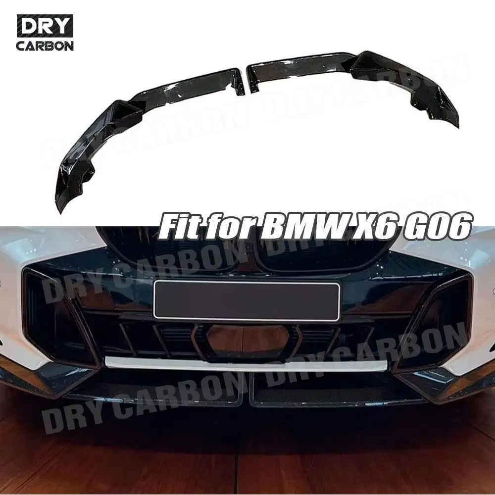 

For BMW X6 G06 LCI Sport 2023+ Front Bumper Lip Spoiler Car Styling Body Kits Glossy Black Lip Guard Bumper Accessories