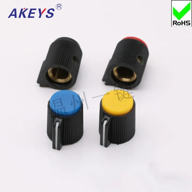 10pcs KNP-13-6.0 potentiometer bakelite plastic color knob rotary switch intercom volume adjustment cap