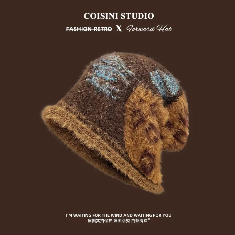 قبعات رجالية من القطيفة بلون القهوة من ريترو ميلارد للنساء للخريف والشتاء، قبعات رجالية حرارية متعددة الاستخدامات لحماية الأذن