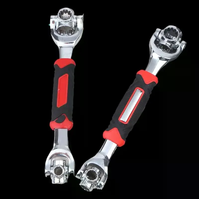 52/48 In 1 Hand Spline Bolts Sleeve Works Multi-Tool Set Universal Ratchet Socket Multipurpose Wrench With 360 Degree Rotation