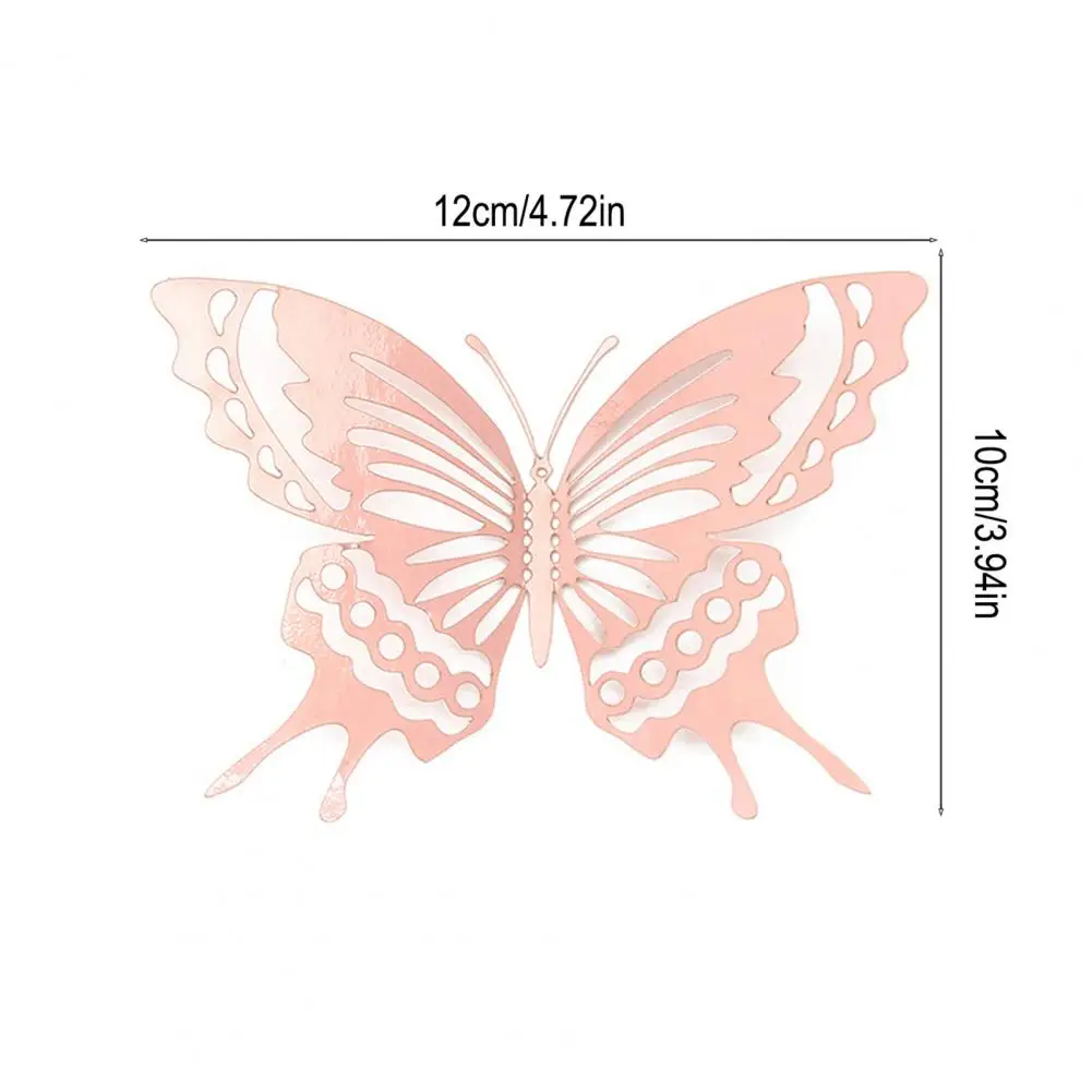 Scratch-resistant Wall Decal Removable Wall Decal 12 Pcs 3d Butterfly Wall Decor Stickers Hollow Butterfly Cupcake for Room