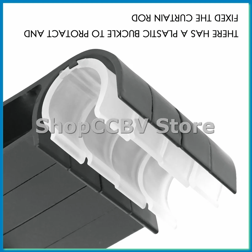 

4 Pack Single Curtain Rod Brackets for Drapery Rod Aluminum Alloy Heavy Duty Curtain Rod Holders (Black)-A50M