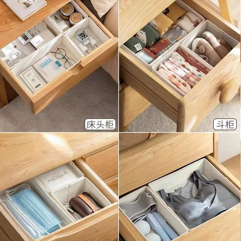 Oxford Drawer Organizer Box for Underwear Clothes Storage Box Bra Socks Foldable Closet Organizer Boxes Desk Storage Organizer