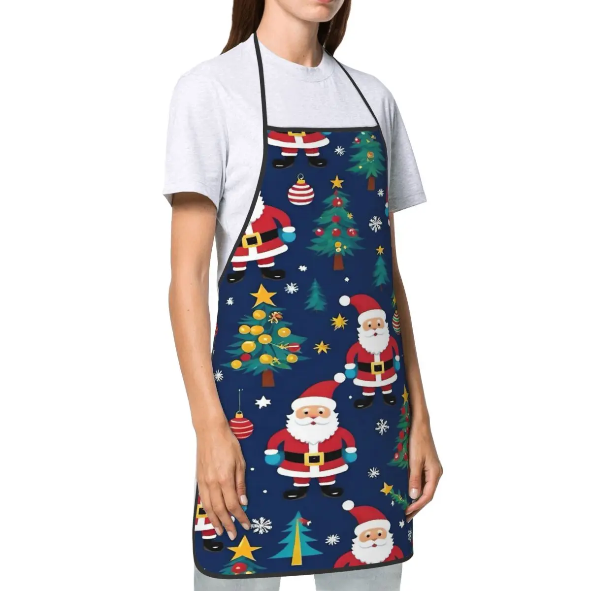 Avental de natal doméstico bonito acessórios de cozinha aventais de retenção para adultos sem bolso