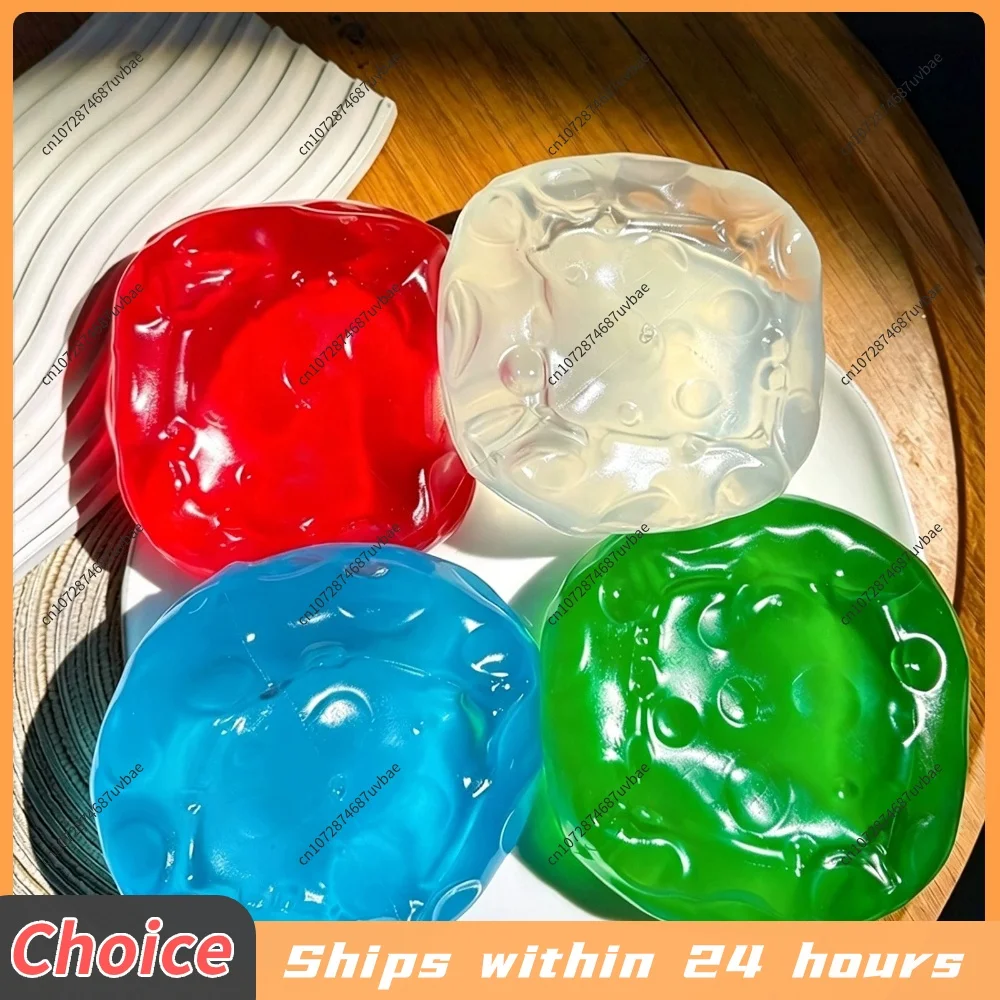 7.5cm Clear Cheese Cube Stress Balls Slow Rebound Cute Food Shape Fidgets Toy Sensory Tool for Classroom Prizes