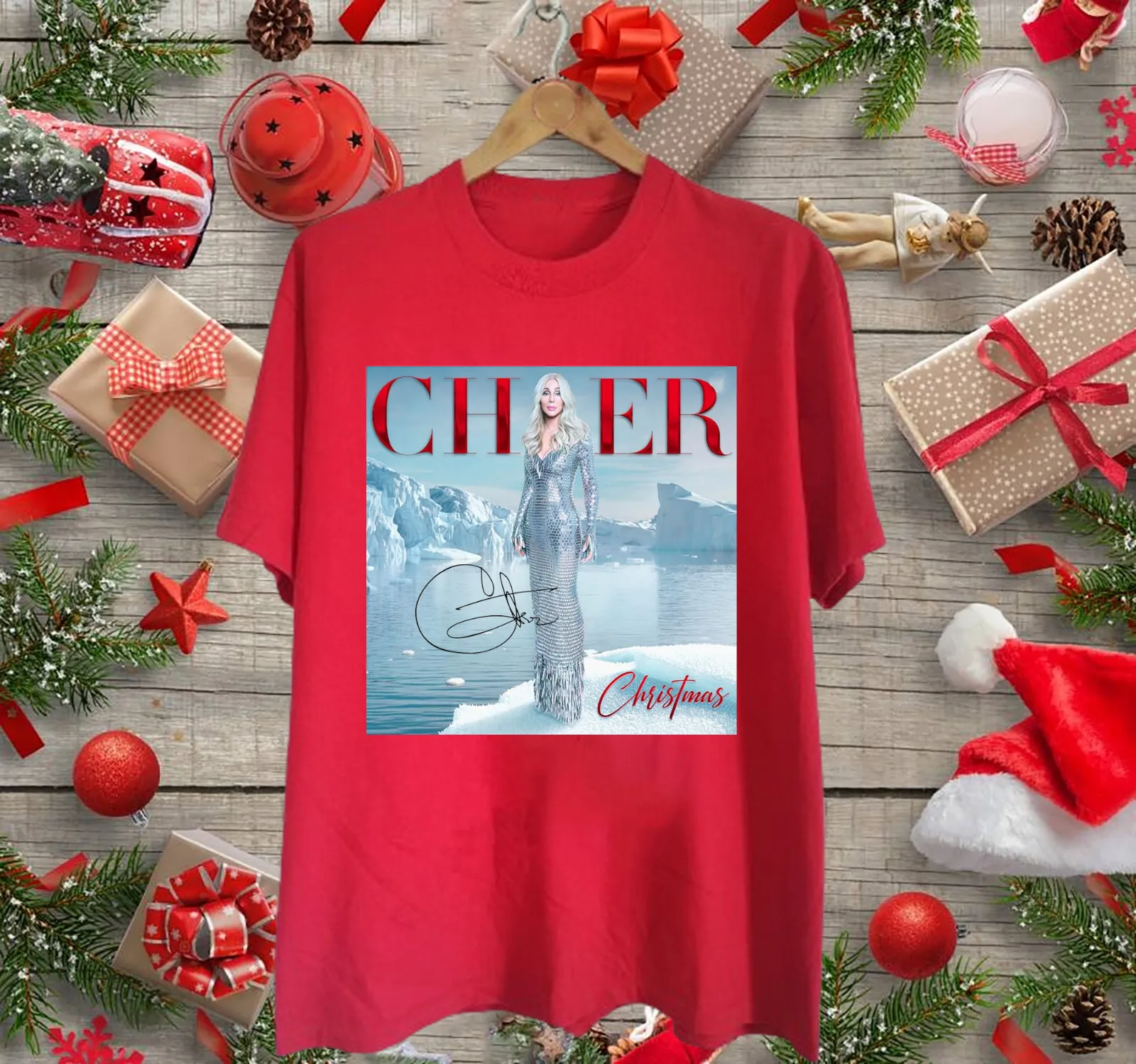 Rare DJ Play A Christmas Song Cher Gift For Fan Red S-2345XL T-shirt GC1188