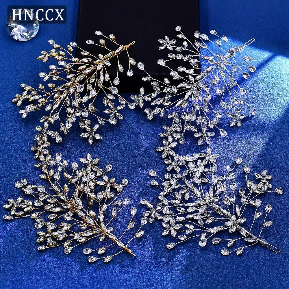 HNCCX Luxury Rhinestone Bride Headband Women Crown Wedding Trendy Hair Pieces Woman Elegant Party Hair Accessories CP414