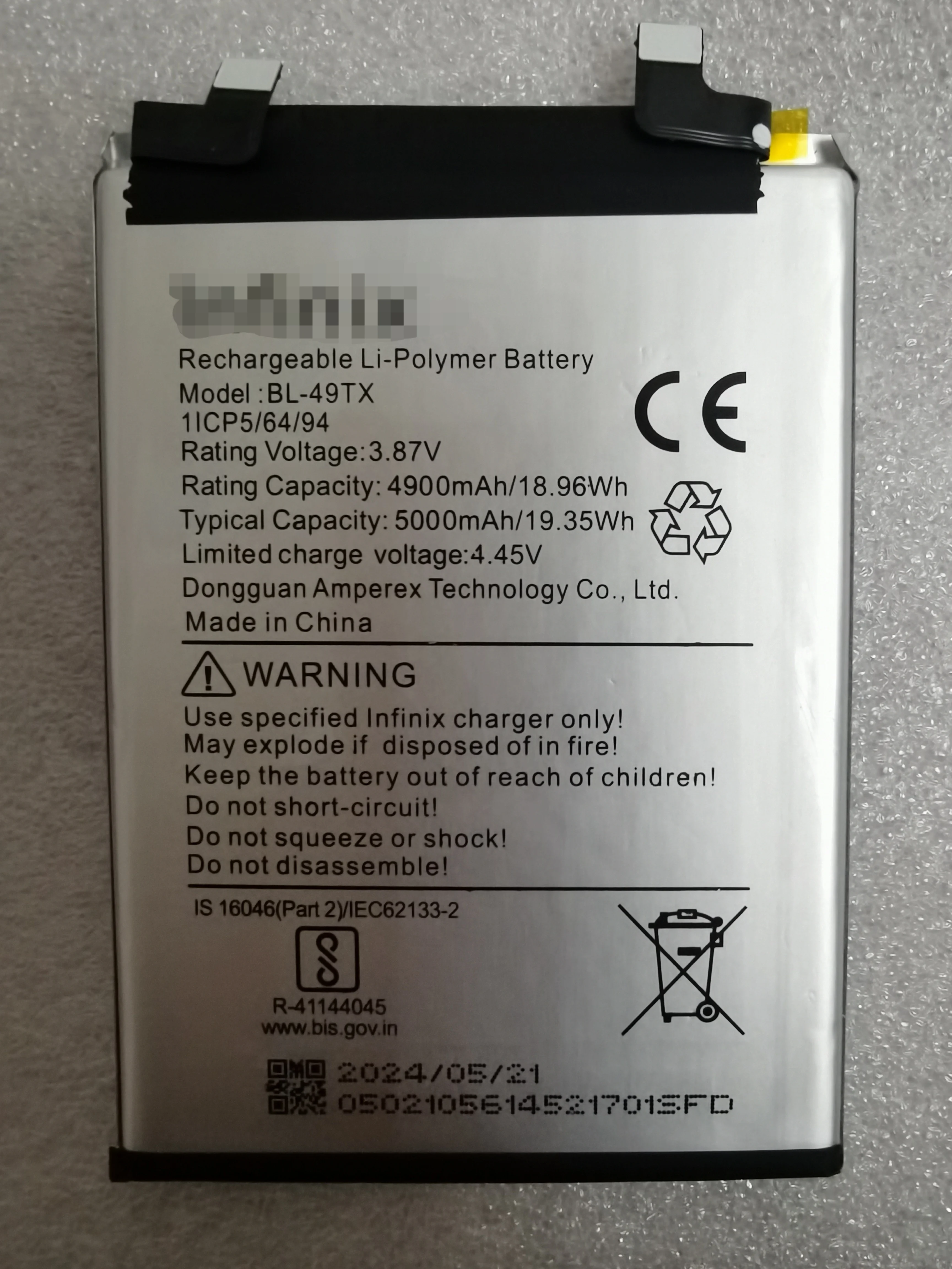 Original New Battery 5000mAh BL-49TX Infinix Note 30 5g BL-49TX Battery