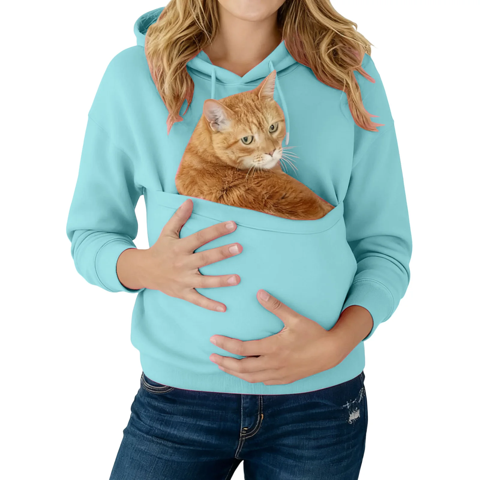 

2025 New Autumn Sweatshirt Solid Color Hooded Pet Pocket Kangaroo Bag Loose Pullover Sweatshirt For Men And Women Tops