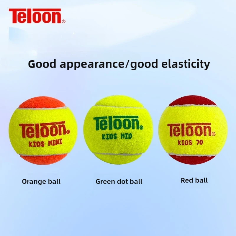 Teloon Children's Soft Beginner Tennis Training Ball, Felt Shell, Rubber Liner,Low Pressure Design,Wear-Resistant and Durable