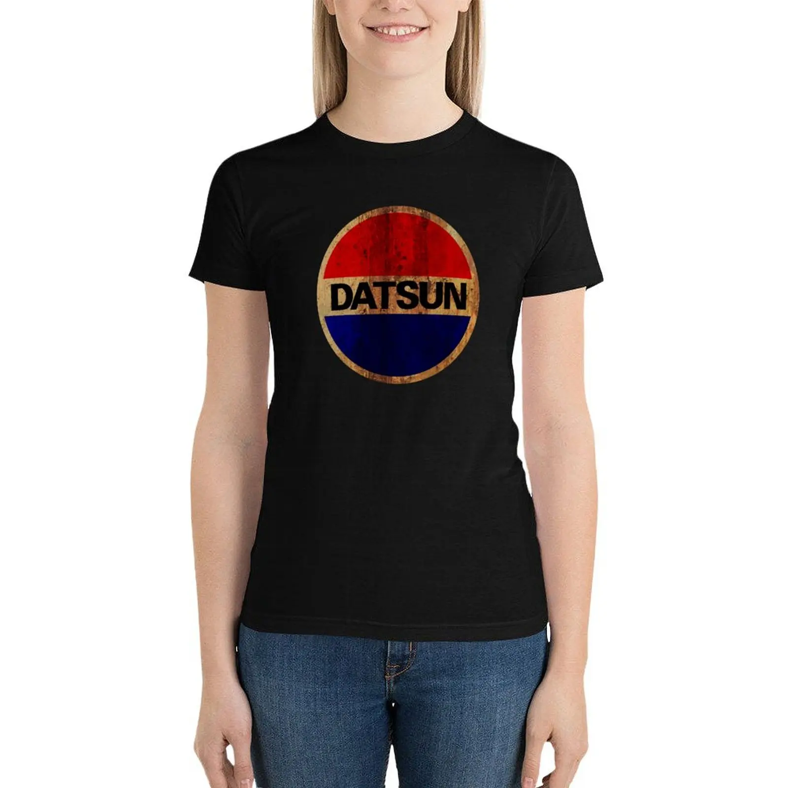 Datsun Vintage Logo T-Shirt hippie clothes plus size tops Female clothing tees Summer Women's clothing