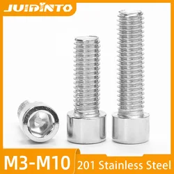 JUIDINTO 1~20pcs Hex Socket Head Cap Screw 201 Stainless Steel M3 M4 M5 M6 M8 M10 M12 Hexagon Allen Head Bolt Screw