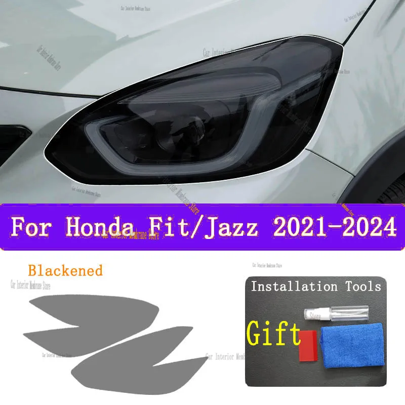 

For HONDA Fit/Jazz （2021-2024 ）TPU smoked black light film modification accessories, car light protection film