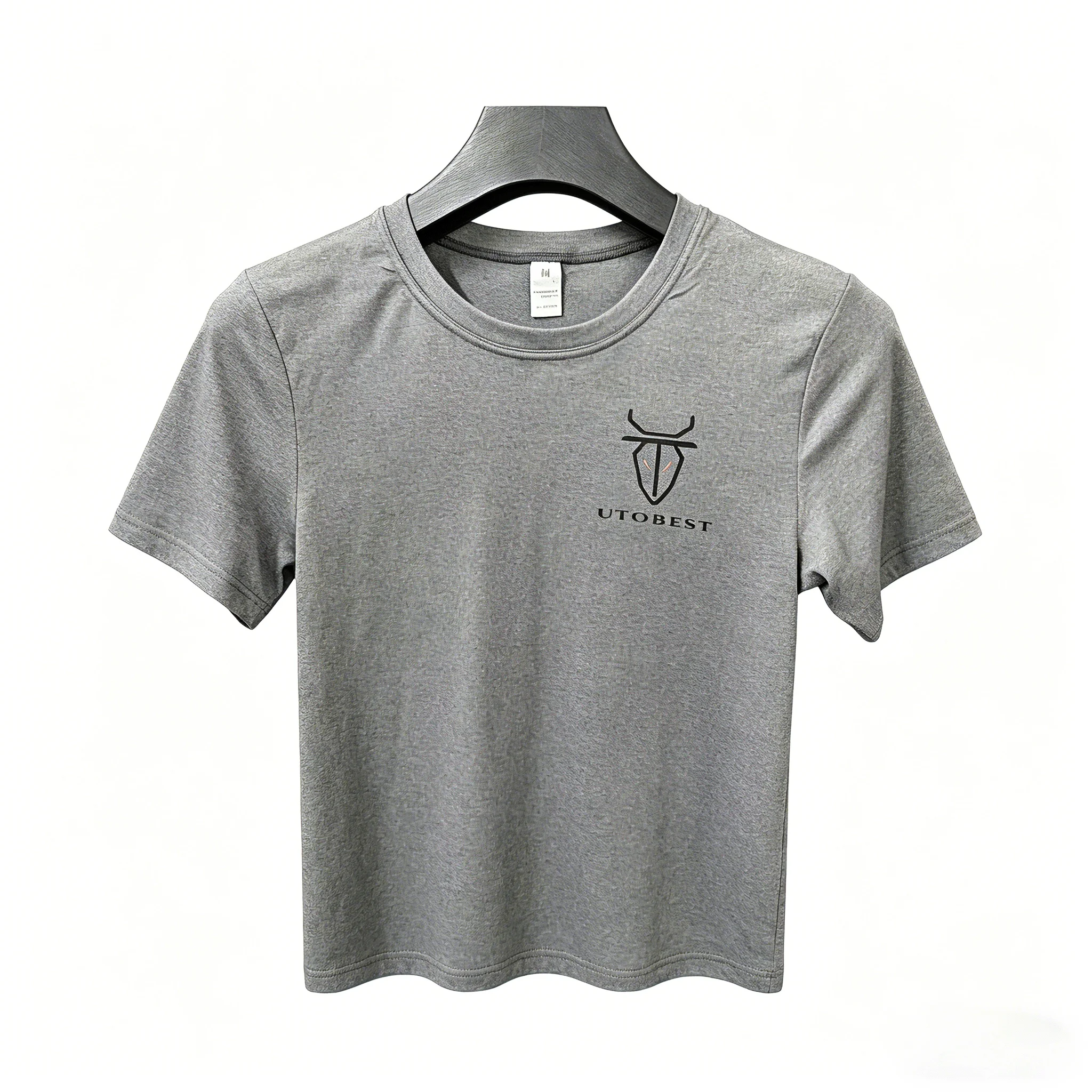 

UTOBEST Quick Dry Sports T-shirt Breathable Short Sleeve Crew Neck Tee Gym Fitness Running Workout Casual Tops Gray