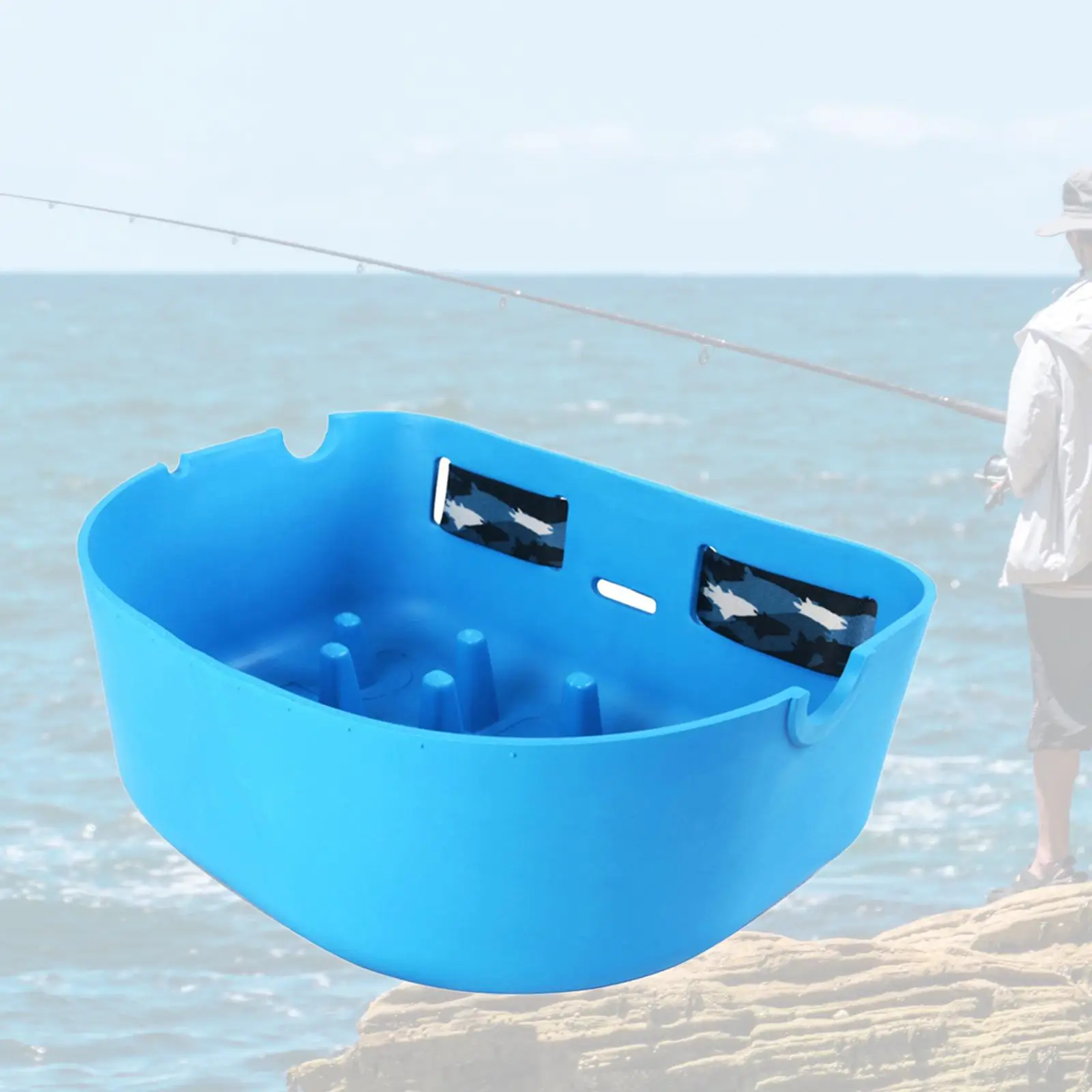 Floating Stripping Basket for Fly Fishing with 11 Cones Super Light Anti Tangle Line Tray Bag Quick Release Belt for Outdoor