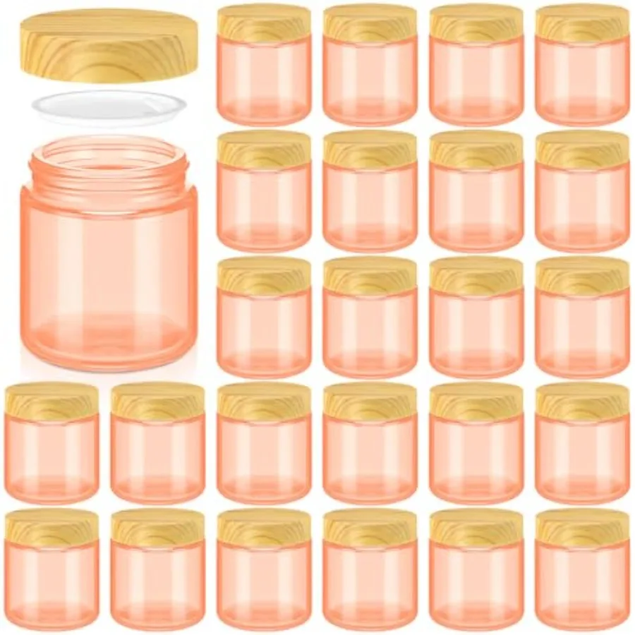 

2 Pcs Glass Jars with Lids Empty Small Glass Containers and Inner Liners Reusable Cosmetic Jars Round Airtight Bottles with Pla