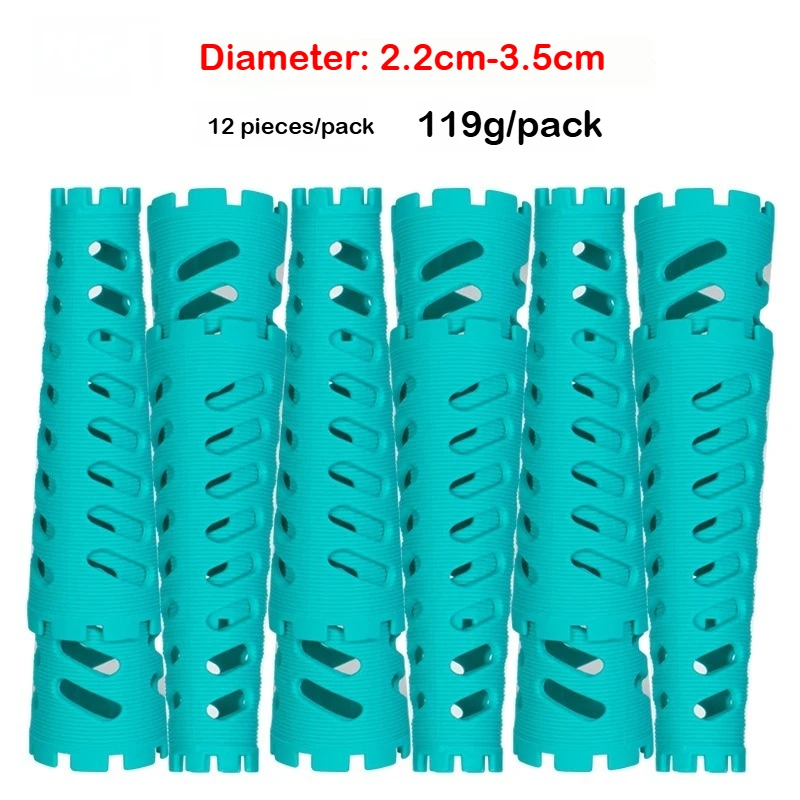 12pcs /pack Cone Shape Hair Rollers Extra Thick Curling Bars Cold Perm Flexi Rods Hair Waver No Heat Fluffy Curly Curing Tools