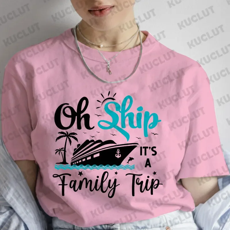 Oh Ship Its A Family Trip T-shirt for Family Matching Outfits Family Cruise Squad Tshirt Short Sleeve Trip Tee Shirts Travel Top