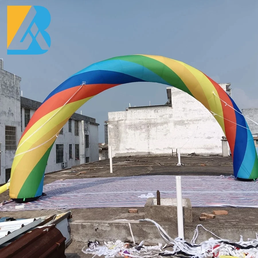 Bespoke Eye-catching Giant Blow up Rainbow Colors Arch for Farewell Party Decor Toy