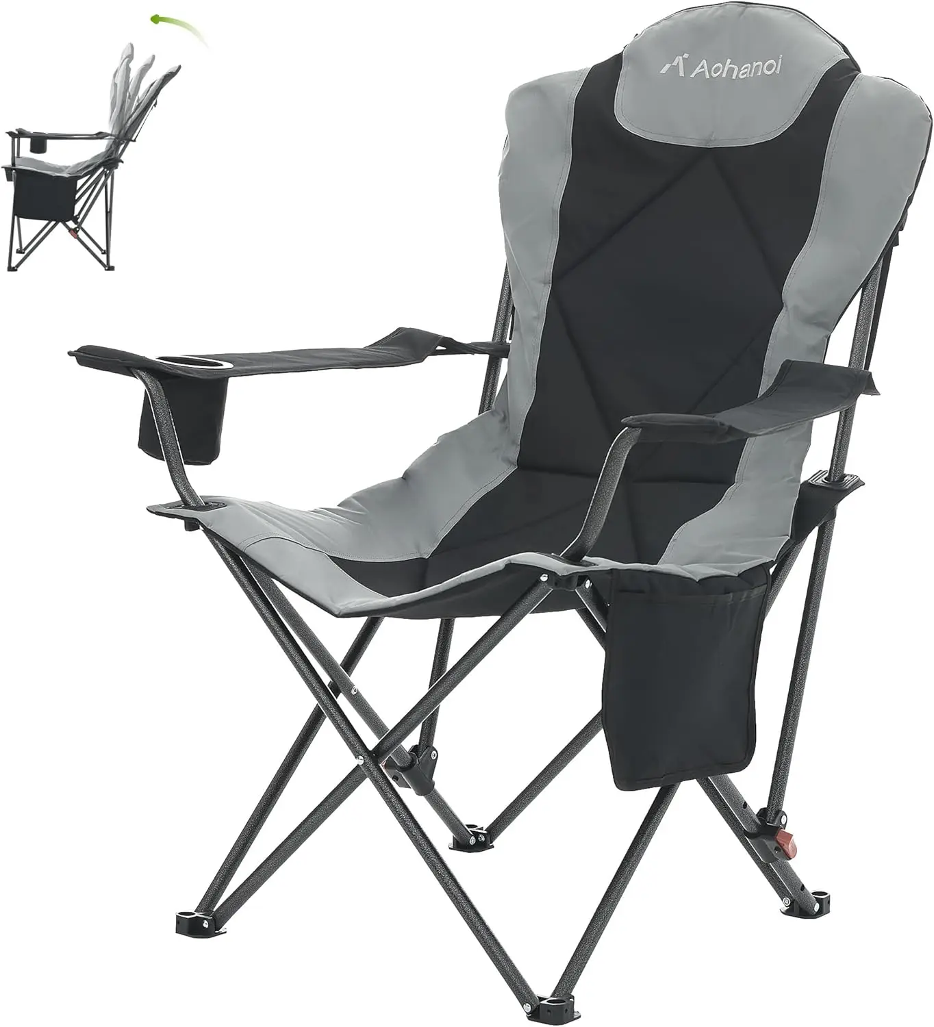 

Portable Camp Chairs for Heavy People with Adjustable Angled Backrest, Outdoor Folding Camping Chairs for Outsid