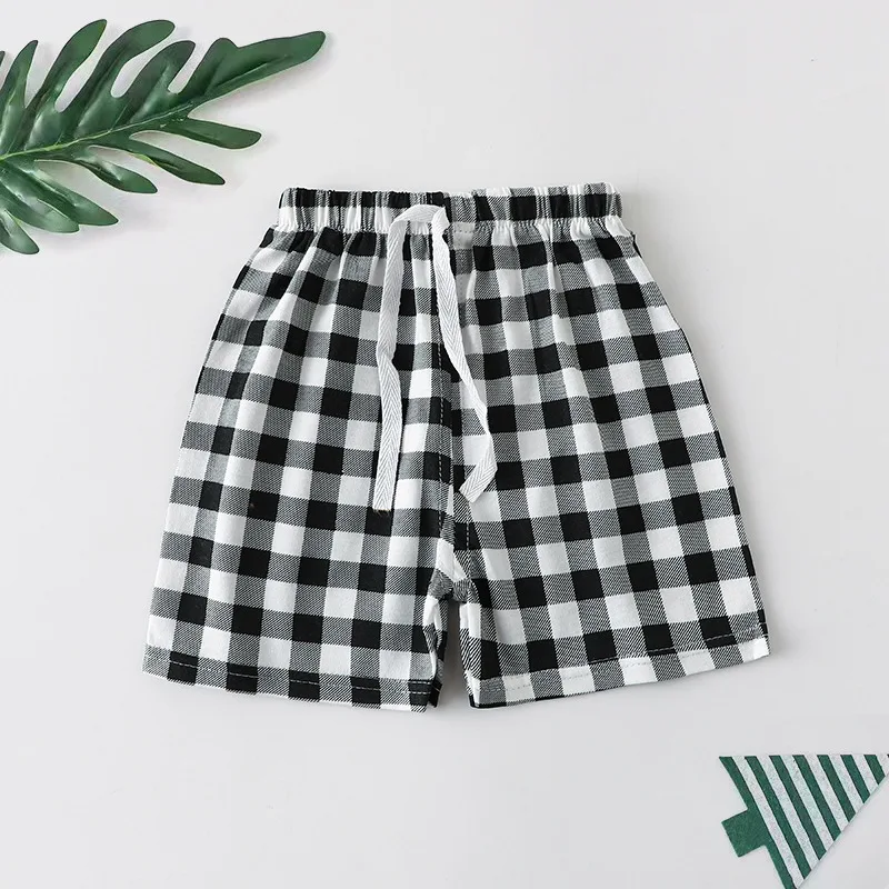 Shorts casuais para bebês recém-nascidos, calças sólidas para meninos, roupas finas para crianças, 12m a 5t, verão