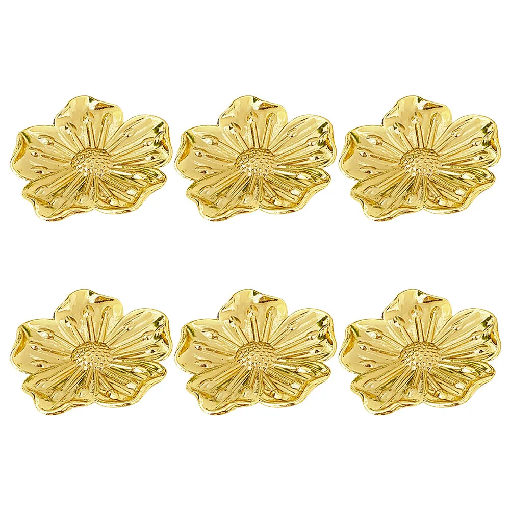 

6Set Brass Flower Cabinet Knobs Vintage Floral Design Single Hole Drawer Pulls Dresser Handles Kitchen Closet Cupboard Hardware