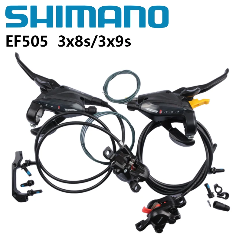 

Дисковый тормоз Shimano EF505 BR-M315, 3x9, 27 скоростей, для горного велосипеда, Гидравлический переключатель, триггерный переключатель, внутренний кабель, тормоз M315, 800/1450 мм