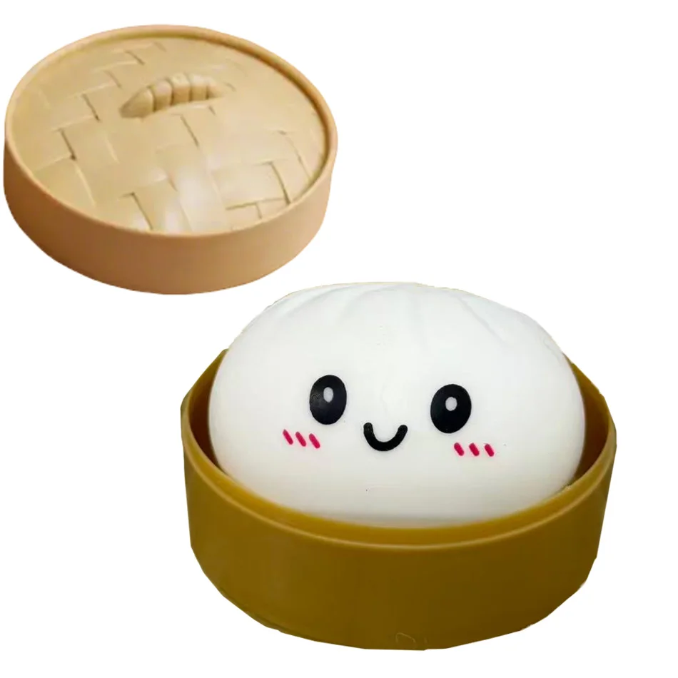 Glitzer-Dumpling Squishy mit Box – Sensorisches Quetschspielzeug zur Stresslinderung