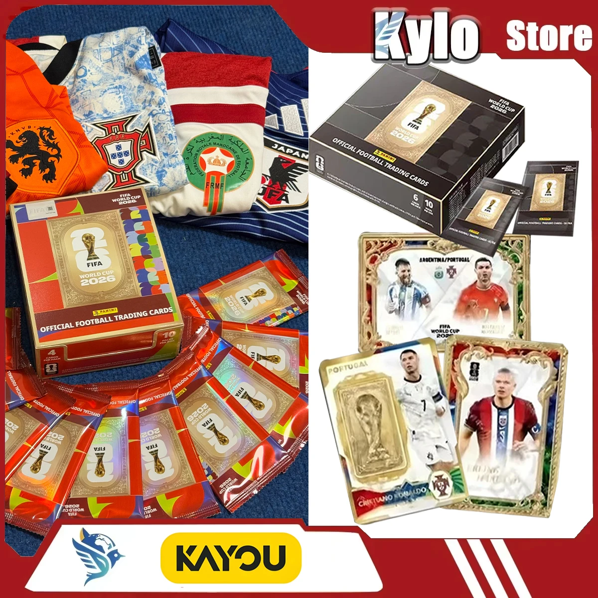Cartões de Troca de Futebol KAYOU PANINI FIFA Copa do Mundo 2026, Souvenires da Copa do Mundo, Cartões Comemorativos