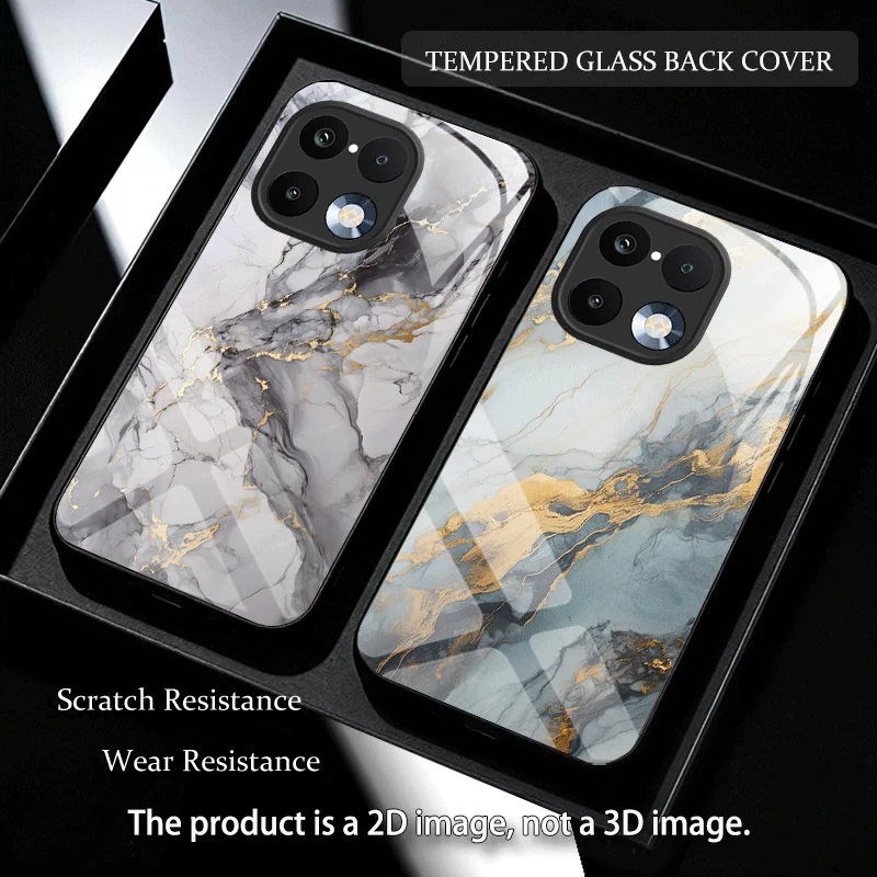 Hard Tempered Glass Case For Realme 16 Pro+ 15 Pro 15T 5G Protective Cover Marble Texture Pattern Back Shell Fundas
