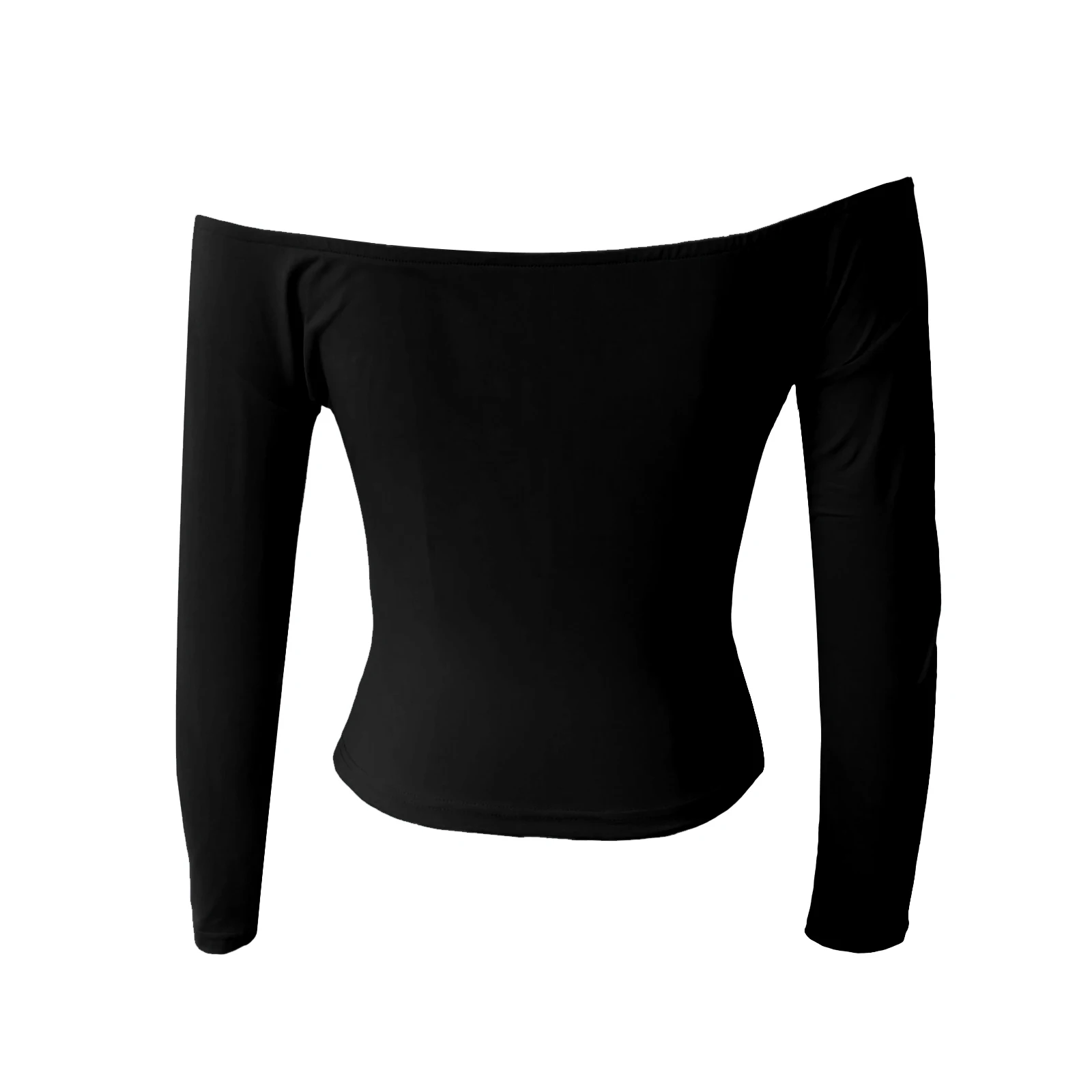 Women’s Off Shoulder Tops Casual Long Sleeve Solid Color Slim Fit Blouse T-Shirts Streetwear