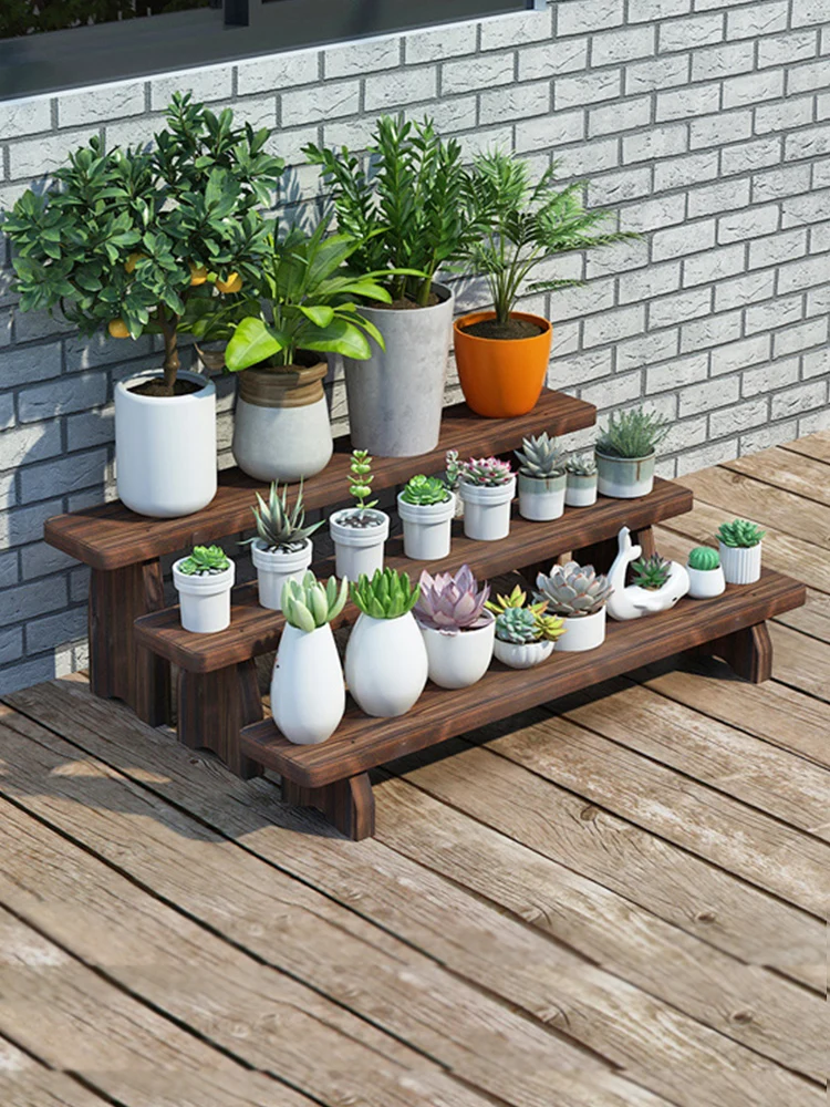 meat flower stand, long strip floor-to-ceiling single flower stool, single layer flower stand, succulent low flower pot stand