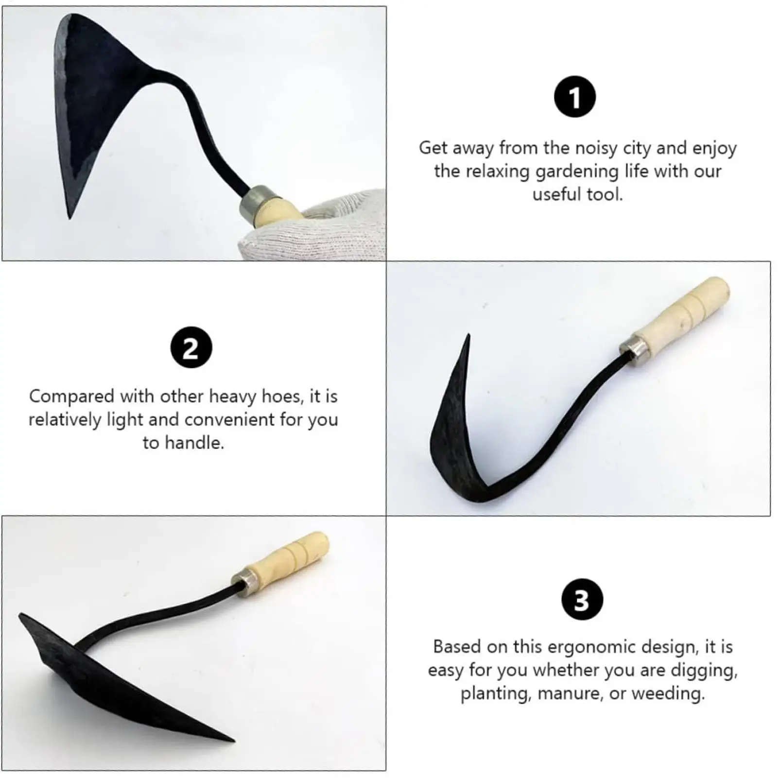 정원용 호미, 야외 제초용 수직 뿌리 제거기, 여성 남성 가정용 재배, 이식, 잔디용