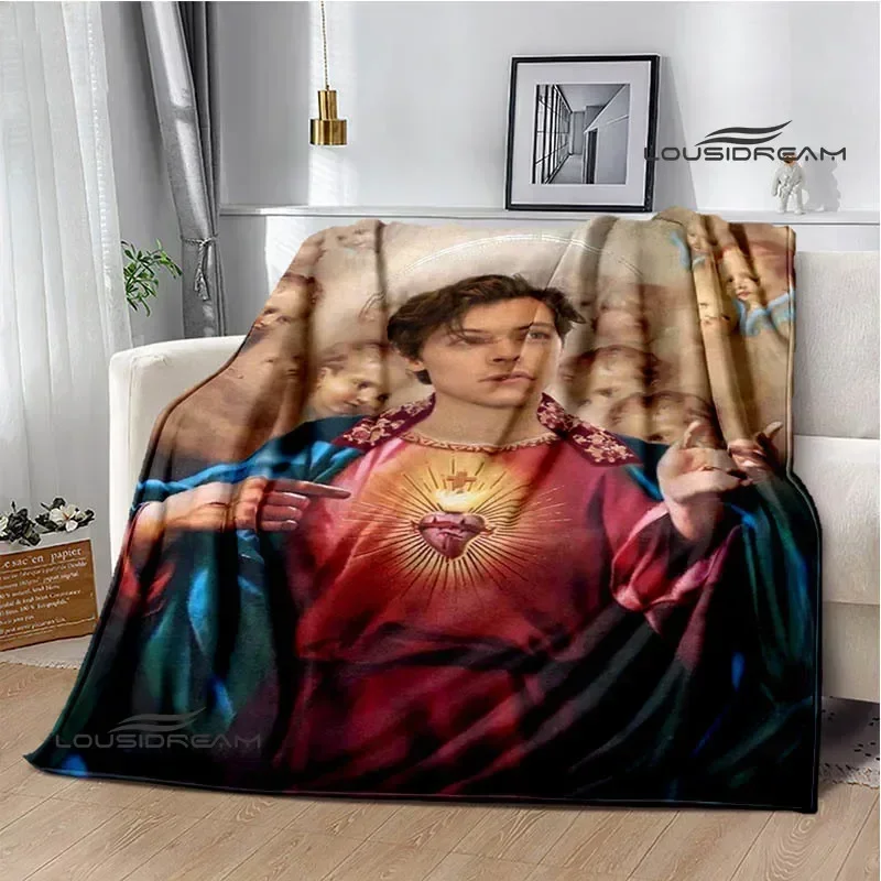 Singer H-Harry-S-Styles print blanket picnic blankets Flange warm blanket Soft and comfortable blanket bed linings birthday gift