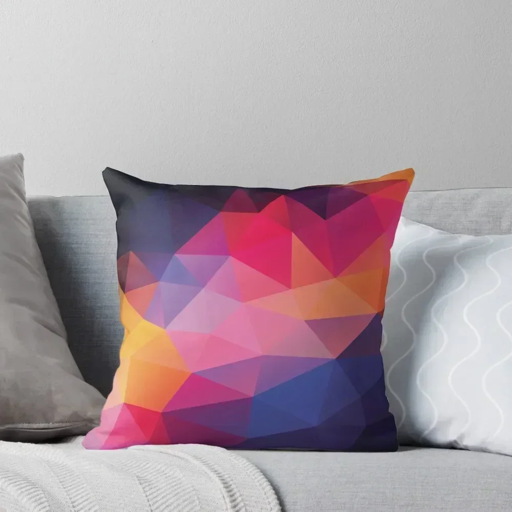 Abstract Polygonal Triangle Geometrical Multicolored Background Throw Pillow luxury decor christmas pillow case pillow