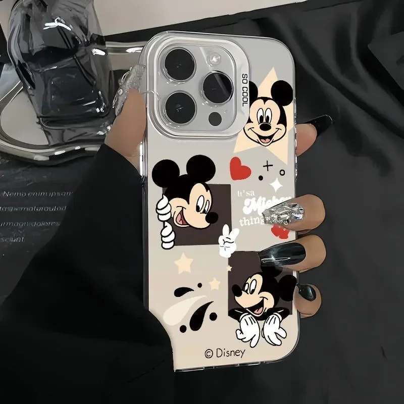 Disney-funda de Mickey Mouse para teléfono, carcasa bonita y creativa de dibujos animados para iPhone 15, 14, 13, 12, 11 Pro Max, XR, XS Max, 7, 8 Plus, MINI Y2K