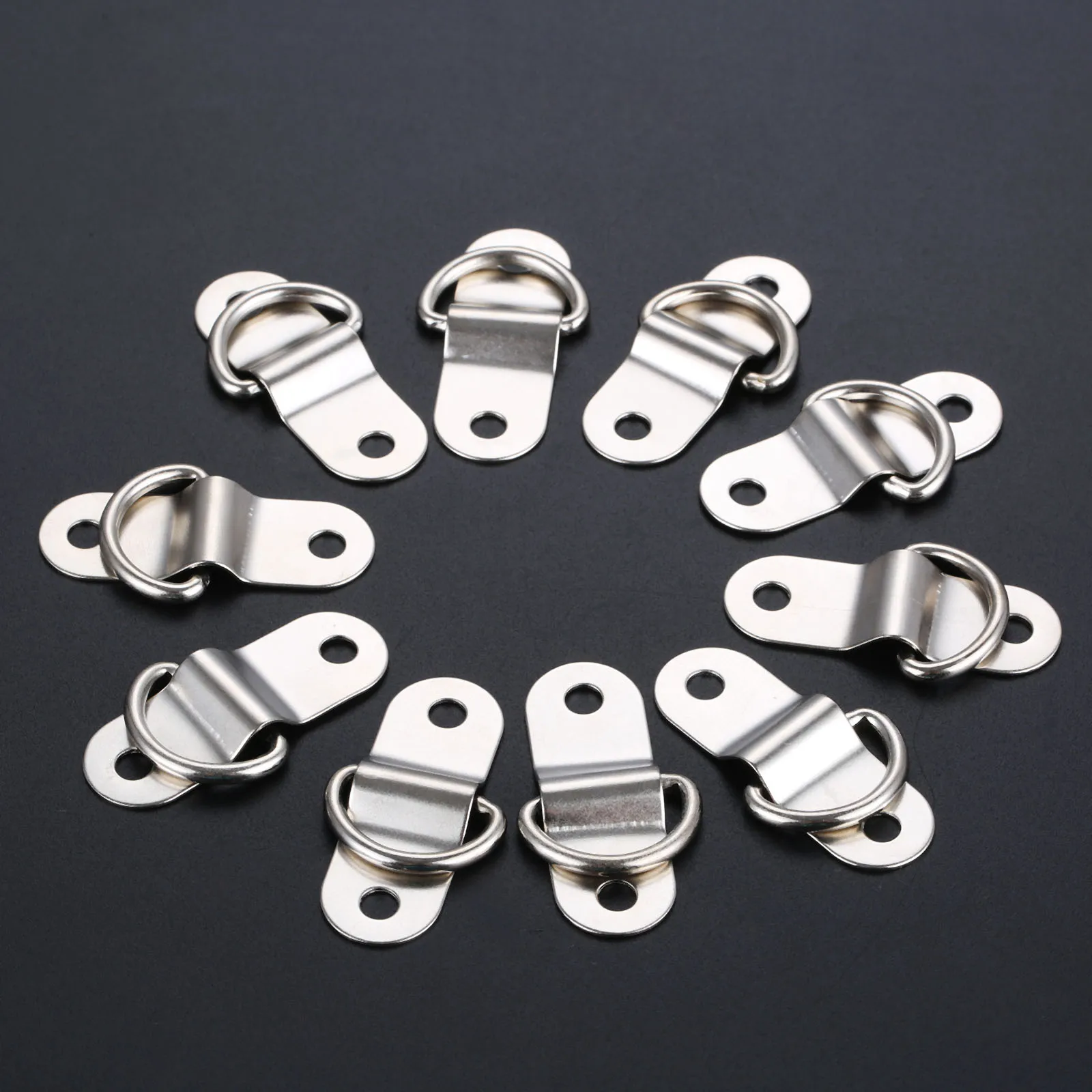 10Pcs Boat Trailers Cargo D Ring Buckles D Ring Staple Cleat Tie Down Ring Trailers for Trucks Boat Ropes Car Fastener Clip Hook