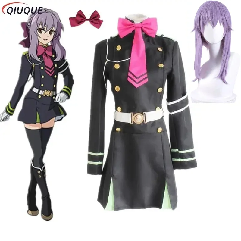 أزياء أنيمي من نهاية Shinoa Hiiragi التأثيرية دبابيس الشعر قفازات للنساء Owari no Seraph أزياء الهالوين kk