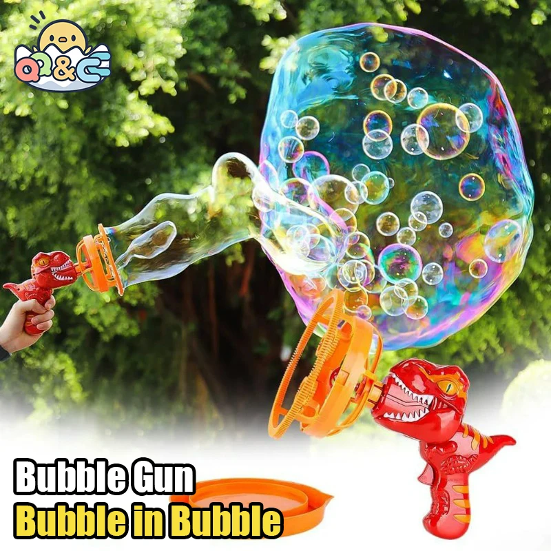 

Soap Bubble Gun Dinosaur Electric Blowing Tuba Bubbles Machine Automatic Blower Toys Summer Outdoor Games Party Toy For Kid Gift