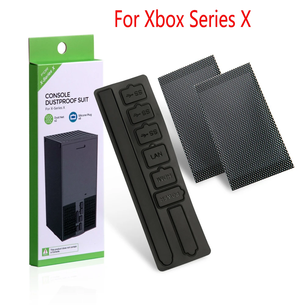 Dust Proof Cover Mesh Filter Jack Stopper Kit For X box Series X S Game Console Anti-dust Plugs Pack Protector Accessories