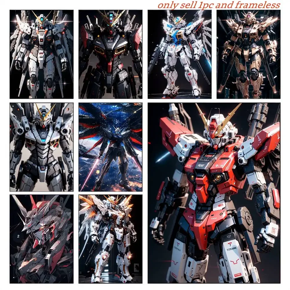 Anime Gundam Anime Posters High Quality Waterproof Prints Decorative Wall Stickers For Bar Coffee House Room