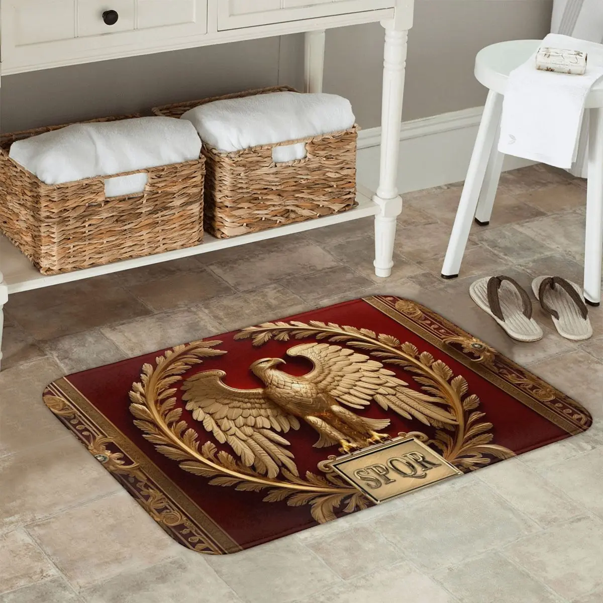Gold Roman Imperial Eagle SPQR Non-slip Doormat Floor Mat Carpet Rug for Kitchen Entrance Home Bathroom Living room Footpad Mats