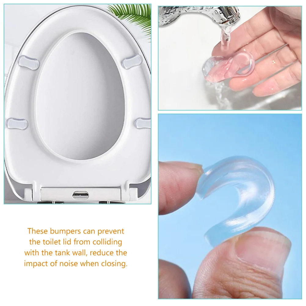 

5pcs Toilet Seat Bumper Clear Silicone Cabinet Door Bumpers Adhesive Cushion for Furniture Drawers Tables Home Hotels Use