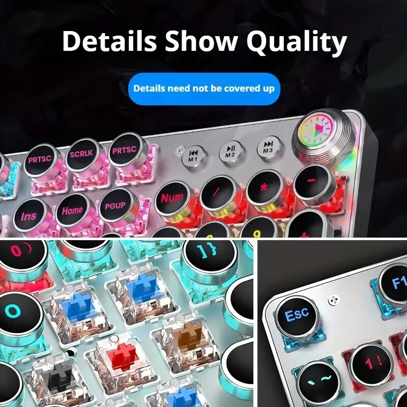 Ewetn punk máquina de escrever teclado mecânico para jogos 104 teclas teclado led colorido retroiluminado usb com fio estilo antigo teclados para windows