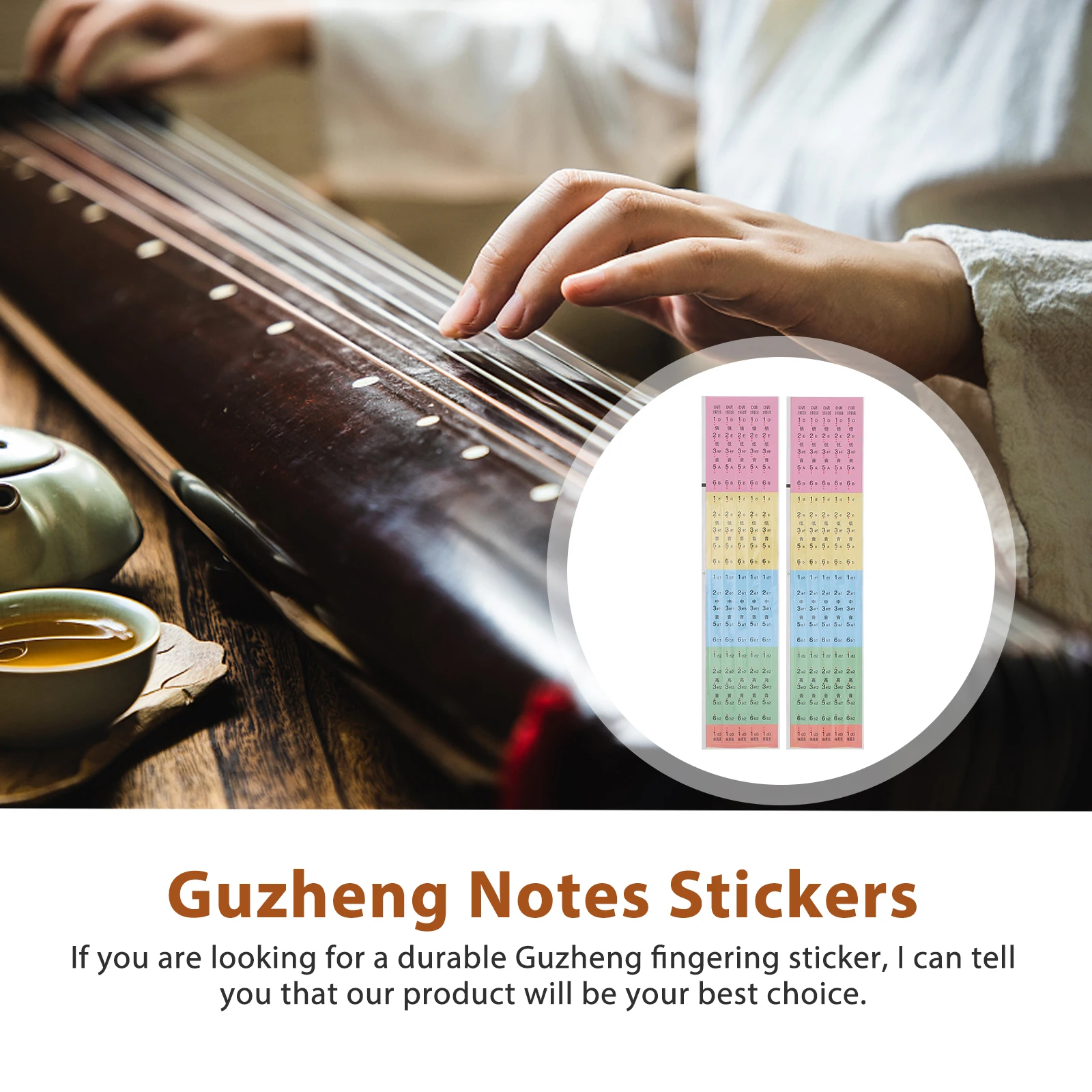 

2pcs Guzheng Scale Sticker No Residual Glue Hand Positioning Stickers For Beginners Guzheng Practicing Accessory Instrument Tool