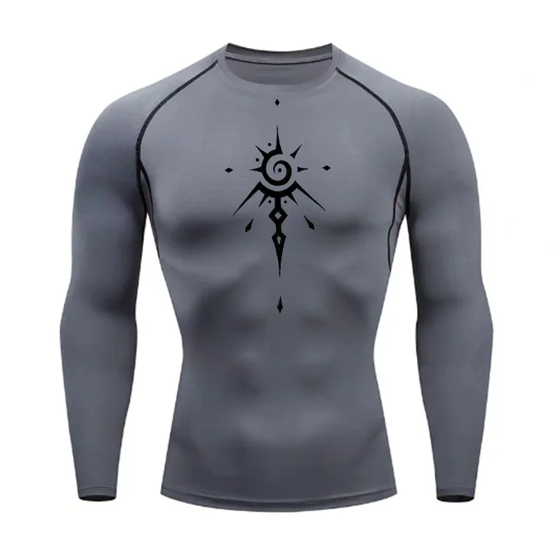 Men's Running T-shirts Compression Shirts Bodybuilding Sports Tights Long Sleeves Exercise Workout Fitness