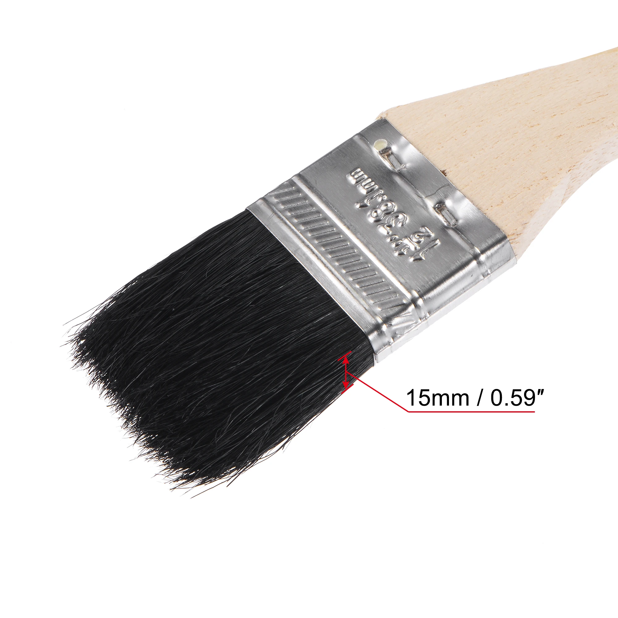 Uxcell wygięty Radiator pędzel 16 "długość 1.5" szerokość włosia z długi drewniany uchwyt do obróbki ścian czarny 4 szt