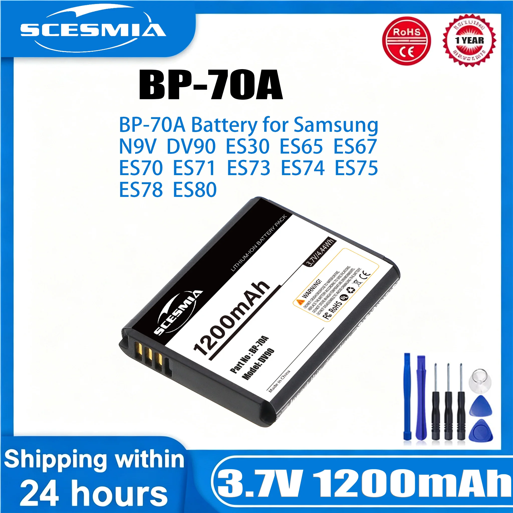 Camera Battery BP-70A for SAMSUNG PL80 PL90 PL100 PL101 PL120 PL170 PL200 PL201 SL50 SL600 SL605 SL630 ES70